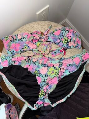 Victoria's Secret Floral Bikini Set in Black, Pink, Mint